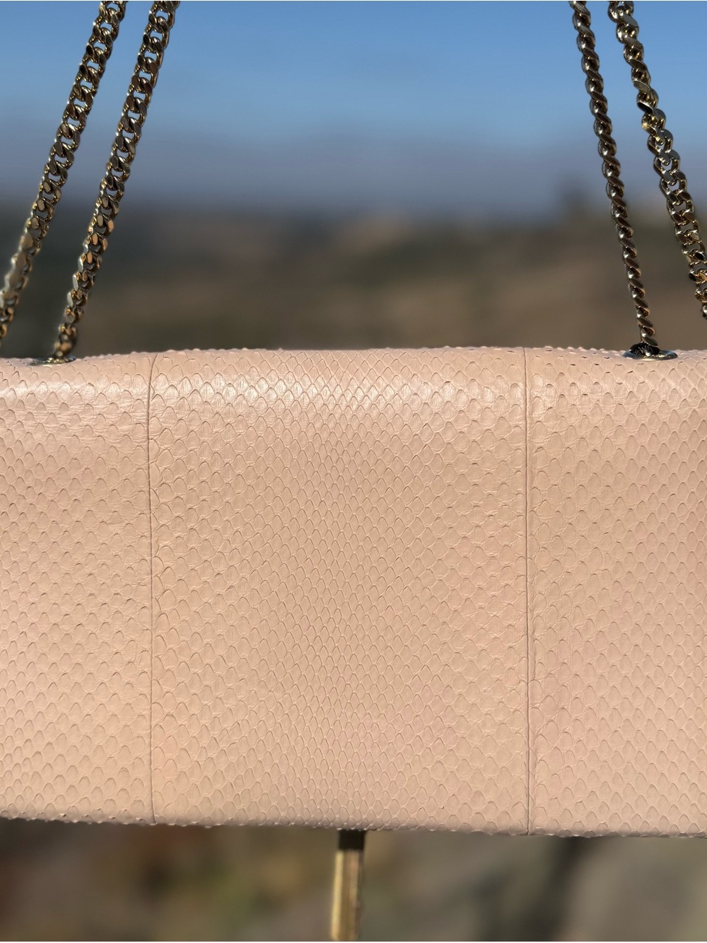 Auth Saint Laurent Python Medium Kate Tassel Bag Blush Pink Beige 2015 w/ COA - Picture 12 of 16